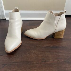 Elegant Cream Ankle Boots